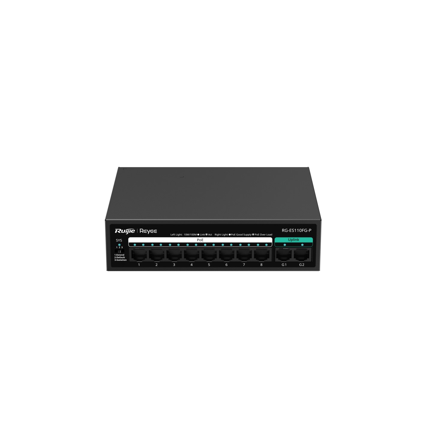 2-Portlu Gigabit ile 8-Portlu 10/100 Mbps Yönetilmeyen PoE Anahtarı