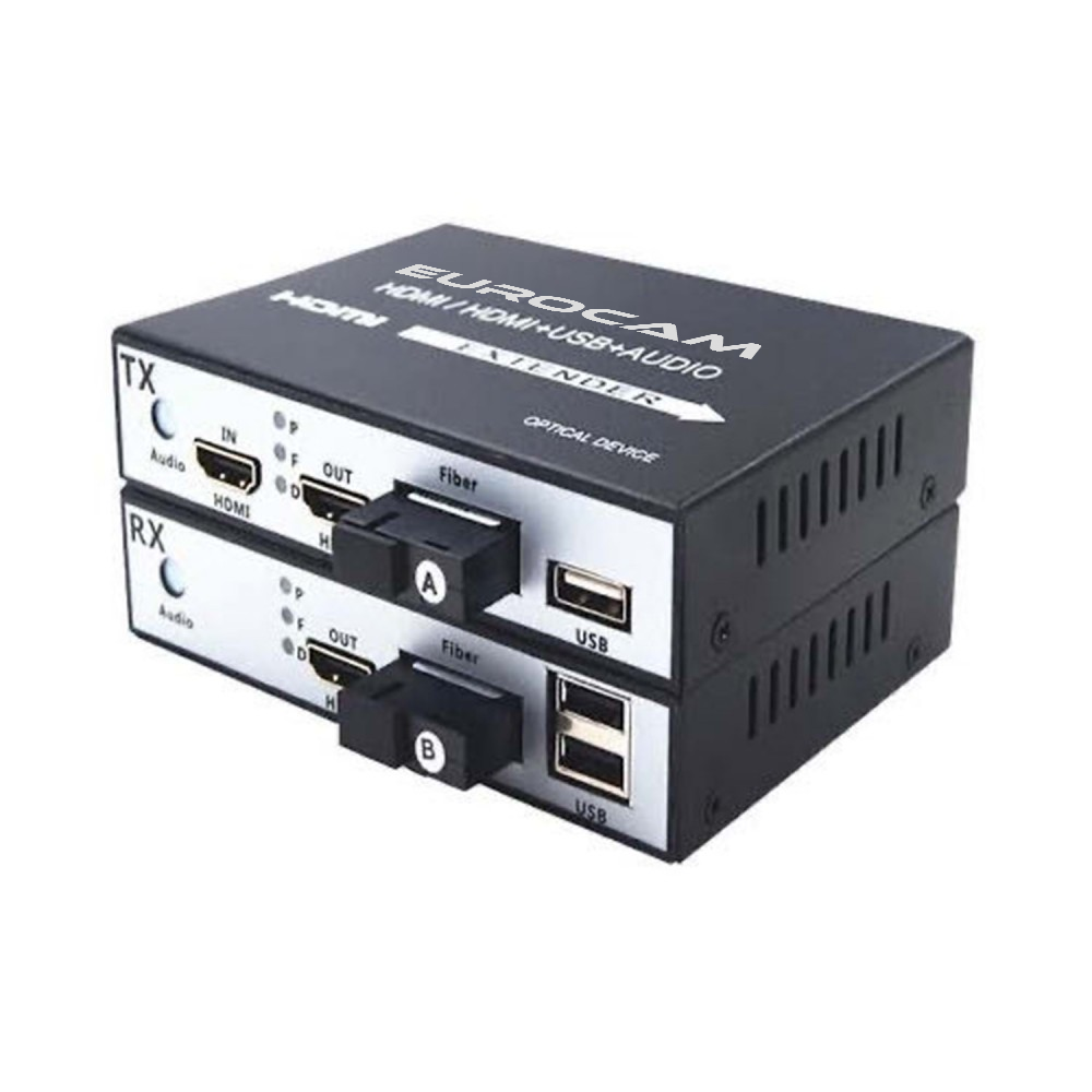20KM FİBER HDMI EXTENDER + USB KVM